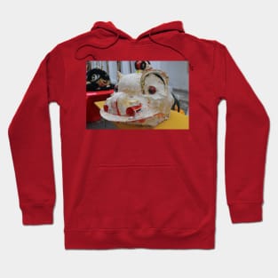 Unfinished pasted grid Chinese Dragon mask Hoodie